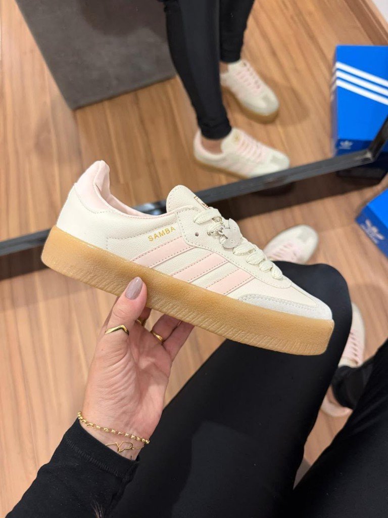 Adidas Samba Plataforma Beige y Rosa, foto 1