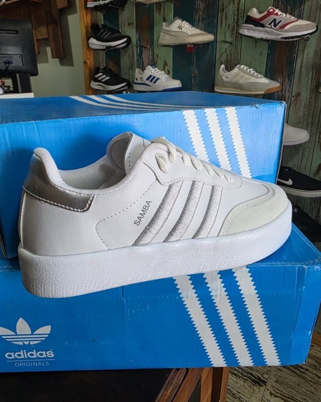 Adidas Samba Plataforma Blanco Plateada